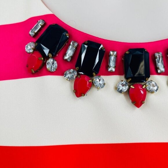 Vince Camuto Jewel Neck Sheath Dress Size 8 Multicolor Striped Sleeveless MIni - Picture 6 of 11